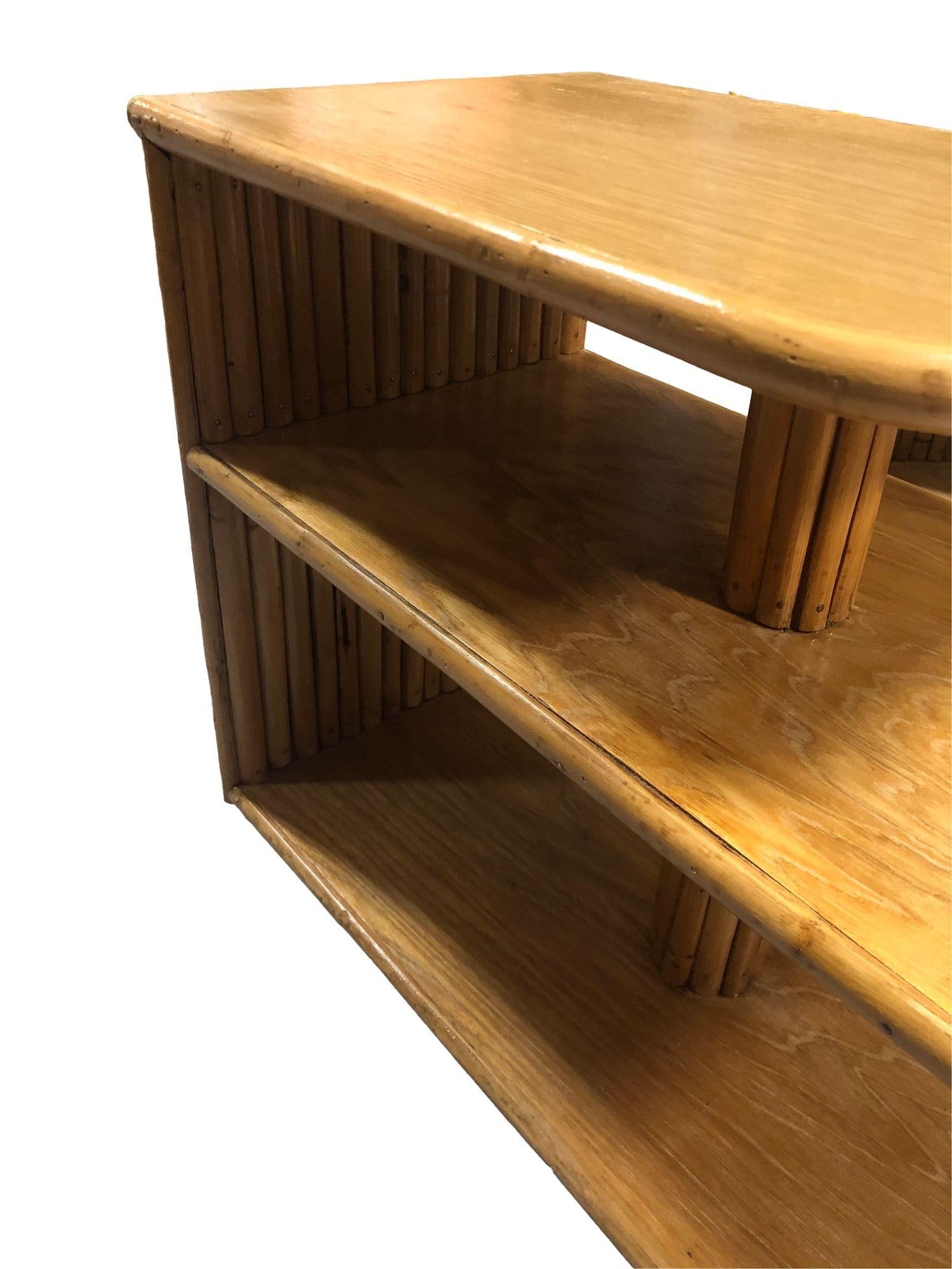 Restored Rattan Six Strand Square 3/4 Pretzel Livingroom Sofa and Chairs Set - 3