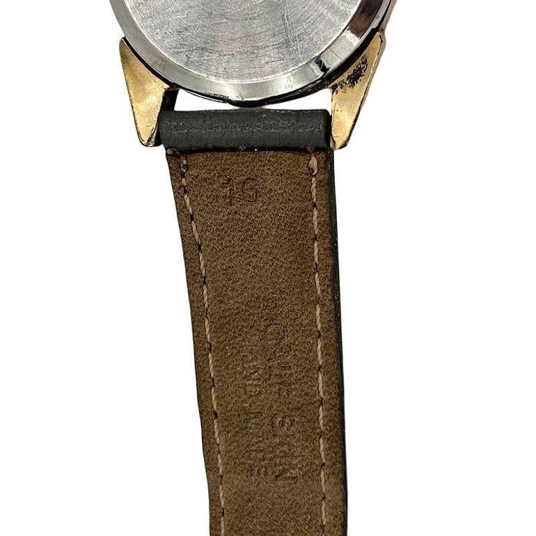 1970s 10k Geneva Sunburst Automatic Swiss Watch w/ Calfskin Band - 17