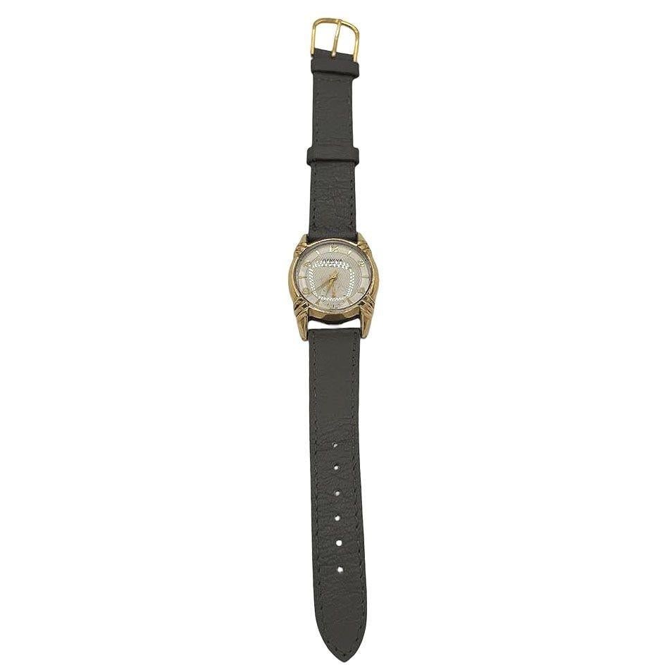 1970s 10k Geneva Sunburst Automatic Swiss Watch w/ Calfskin Band - 19