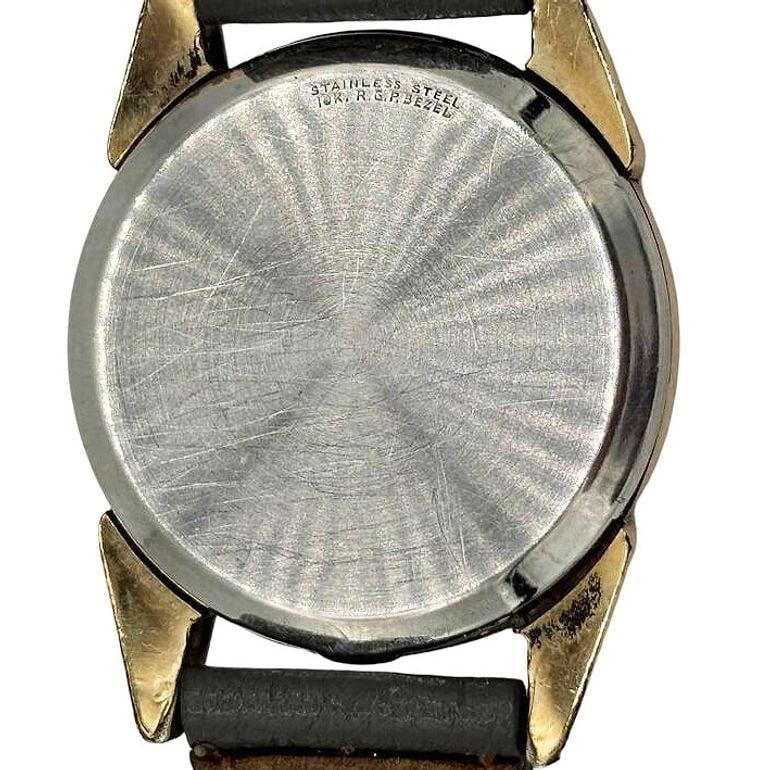 1970s 10k Geneva Sunburst Automatic Swiss Watch w/ Calfskin Band - 2