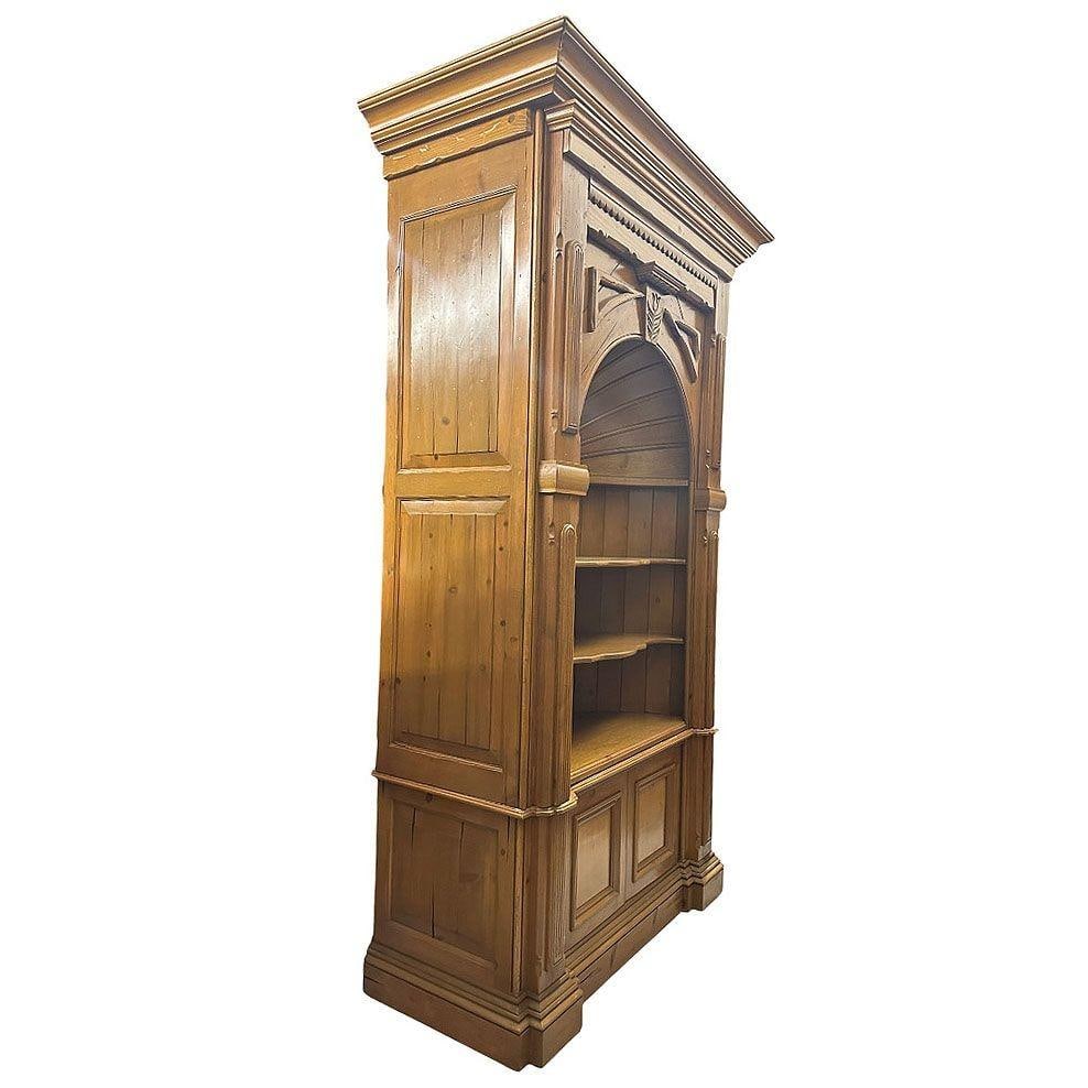 Georgian Style Old Pine Barrel Back Bespaq Corner Book Case - 16