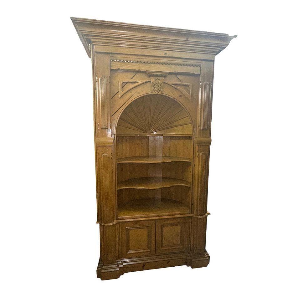 Georgian Style Old Pine Barrel Back Bespaq Corner Book Case - 9
