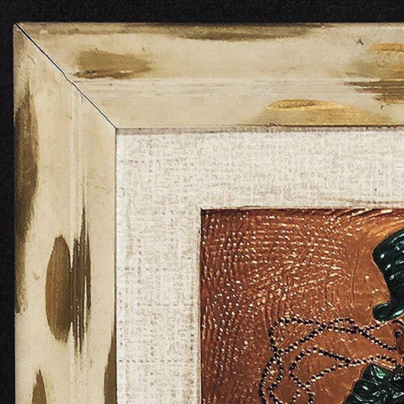 Mid Century Ringmaster Copper Wall Sculpture in Wooden Frame - 5