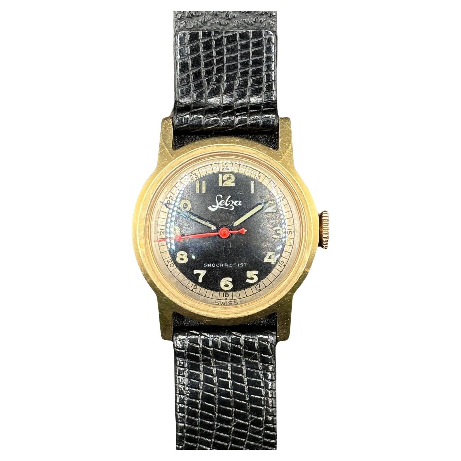 Selza Automatic WWII Military Aviation Pilot Cold Capped 14K Gold Watch - 7
