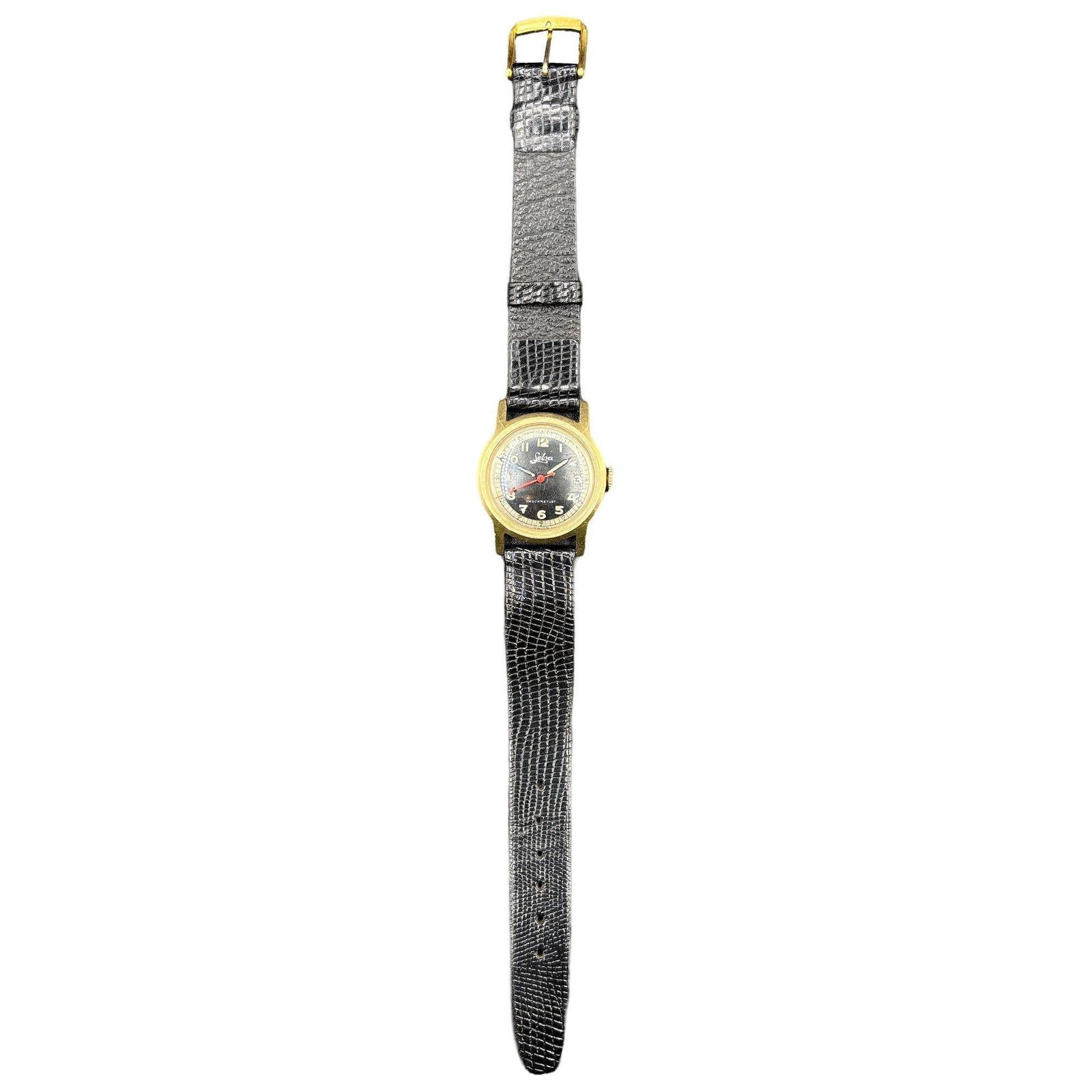 Selza Automatic WWII Military Aviation Pilot Cold Capped 14K Gold Watch - 9