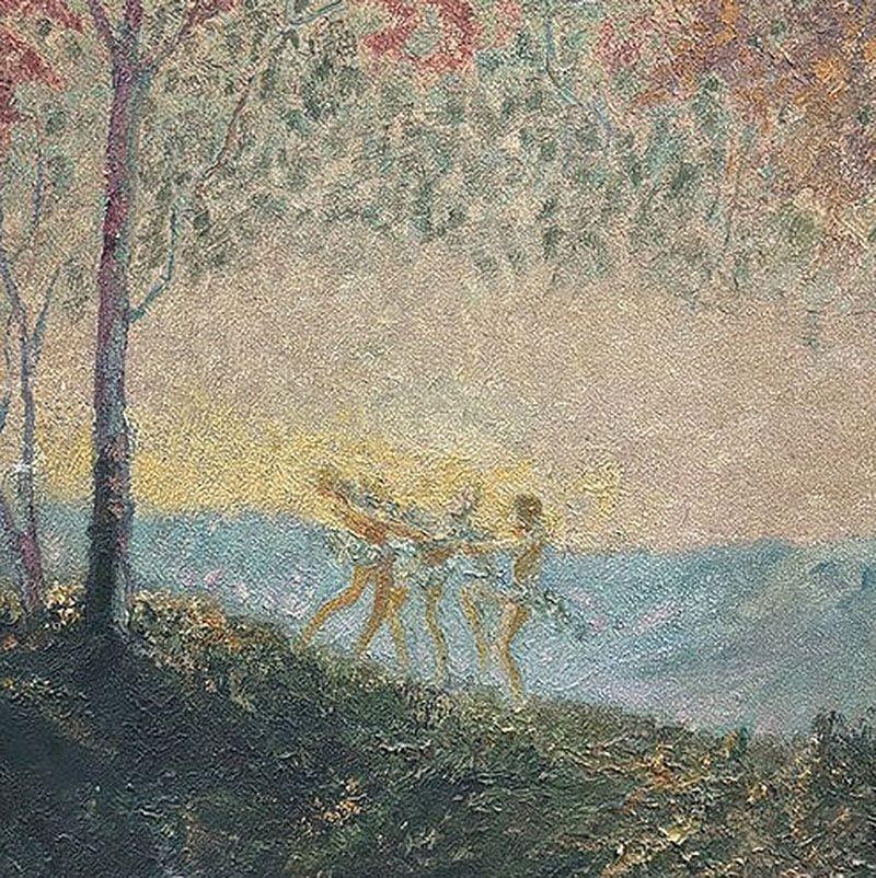 Original Fall Celebration Impression Painting Oil On Baord, Framed - 2