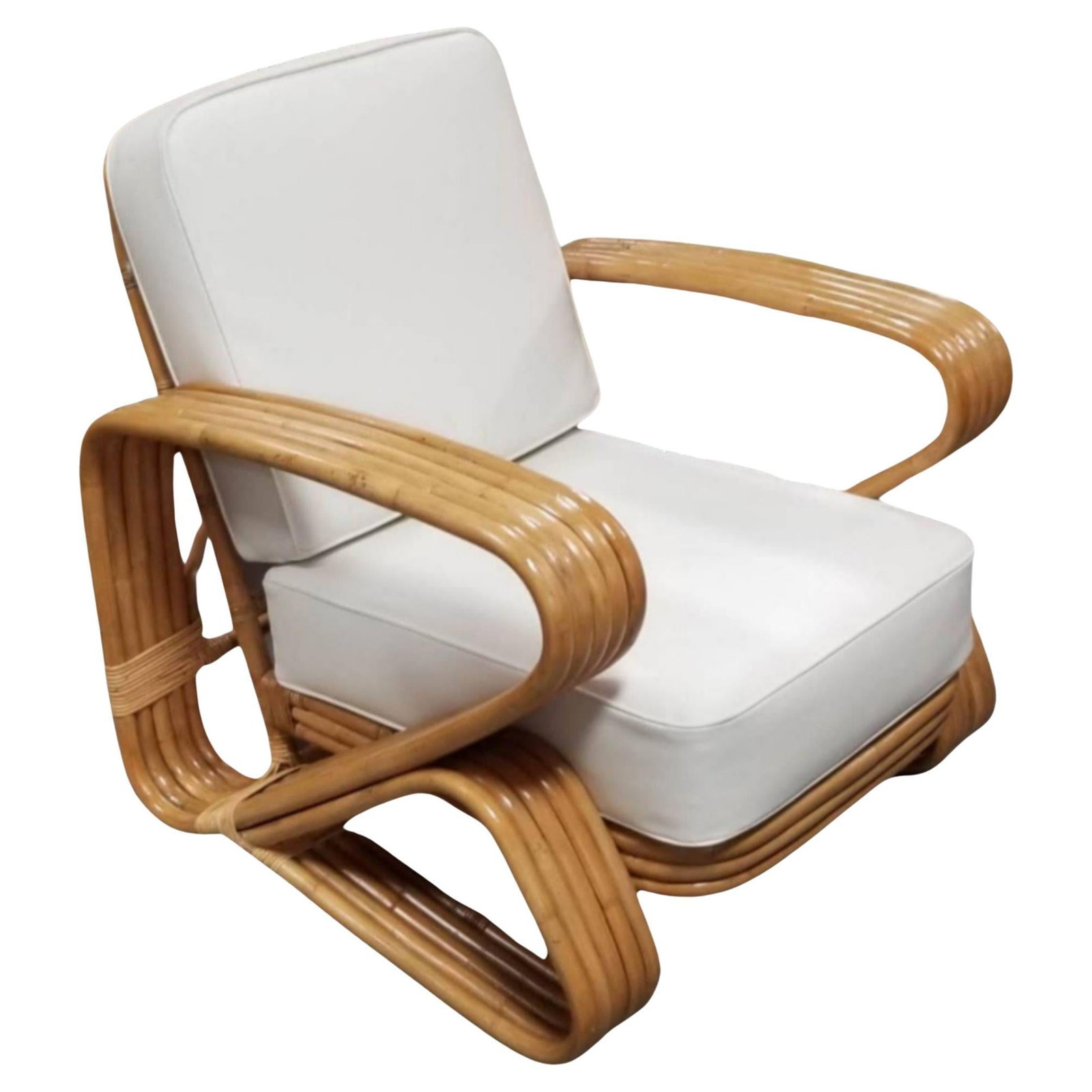 Restored 5-Strand 'Double Triangle' Lounge Chair W/ Floating Seat - 19