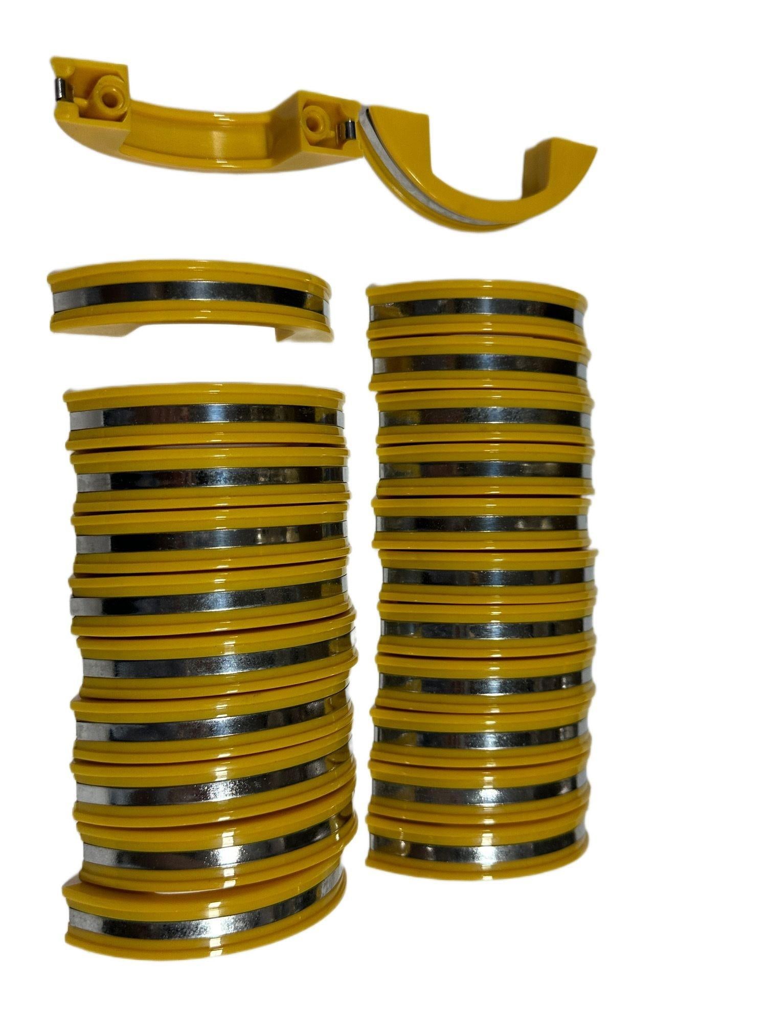 Yellow Phonic Resin Drawer/Door Pull with Aluminum Accent, Set of 23 - 5