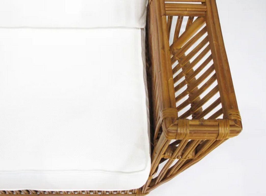 Presidents Art Deco Stick Reed Rattan Nantucket Lounge Armchair - 16