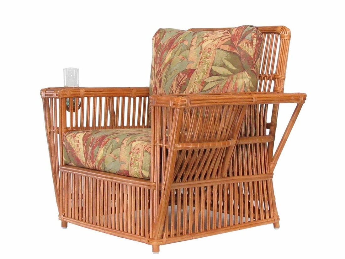 Presidents Art Deco Stick Reed Rattan Nantucket Lounge Armchair - 18