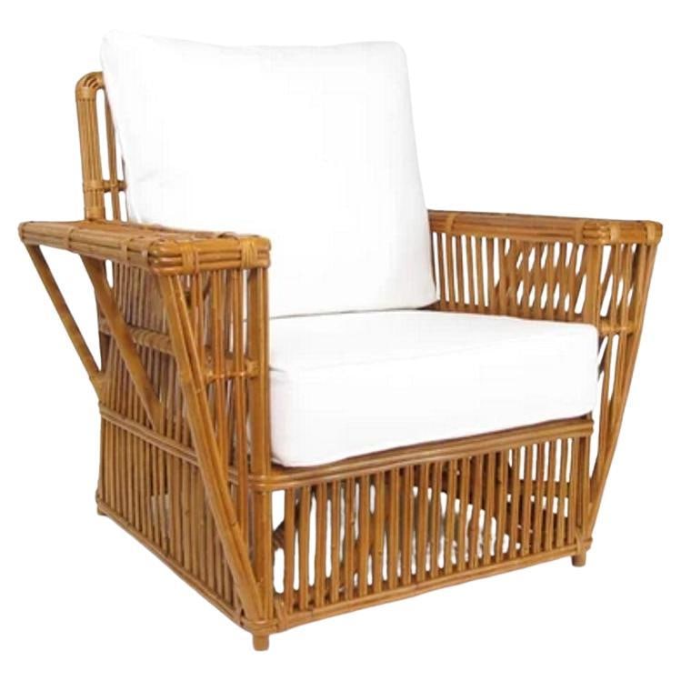 Presidents Art Deco Stick Reed Rattan Nantucket Lounge Armchair - 7
