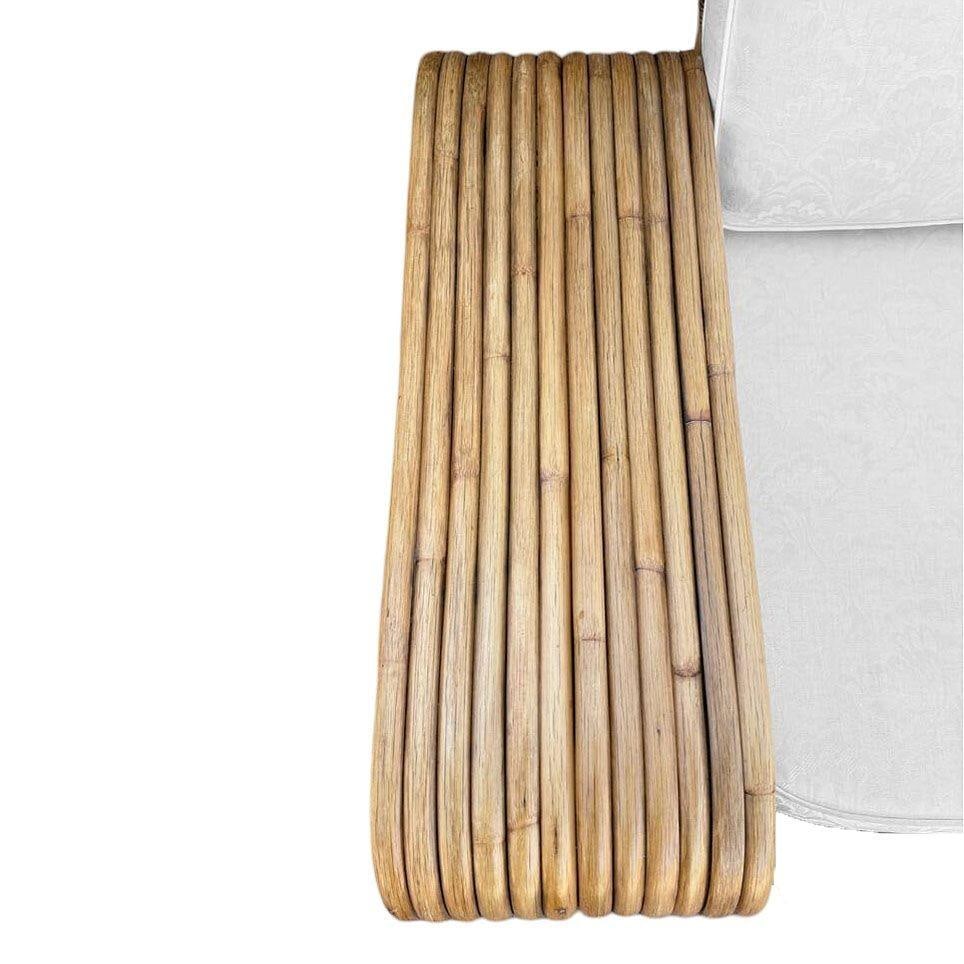 Restored Boutique-made "Big Pappa" 12 Strand Square Pretzel Rattan Sectional Sof - 5