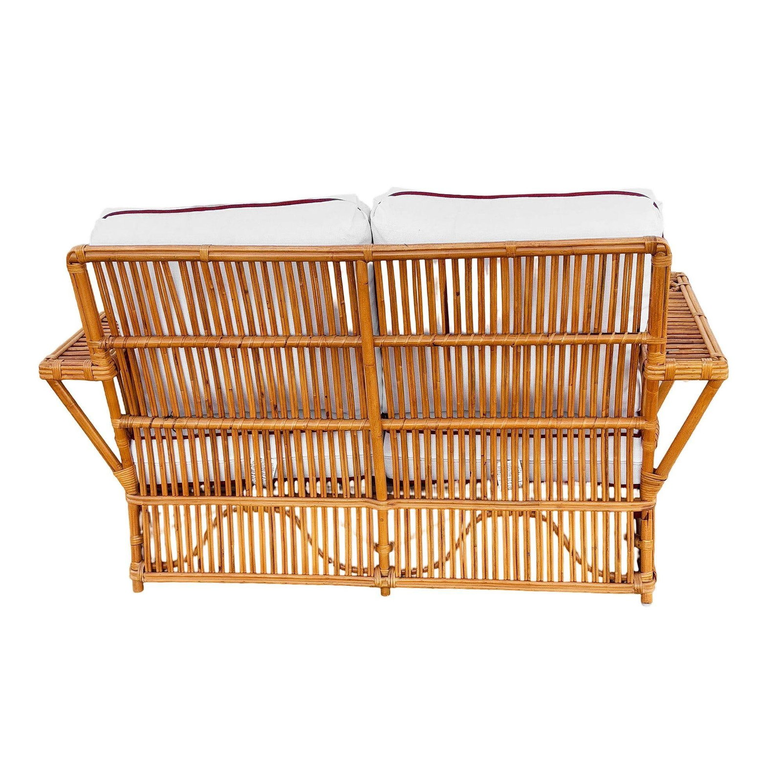 Art Deco Style "Presidents" Stick Reed Rattan 2-Seat Settee Sofa - 5