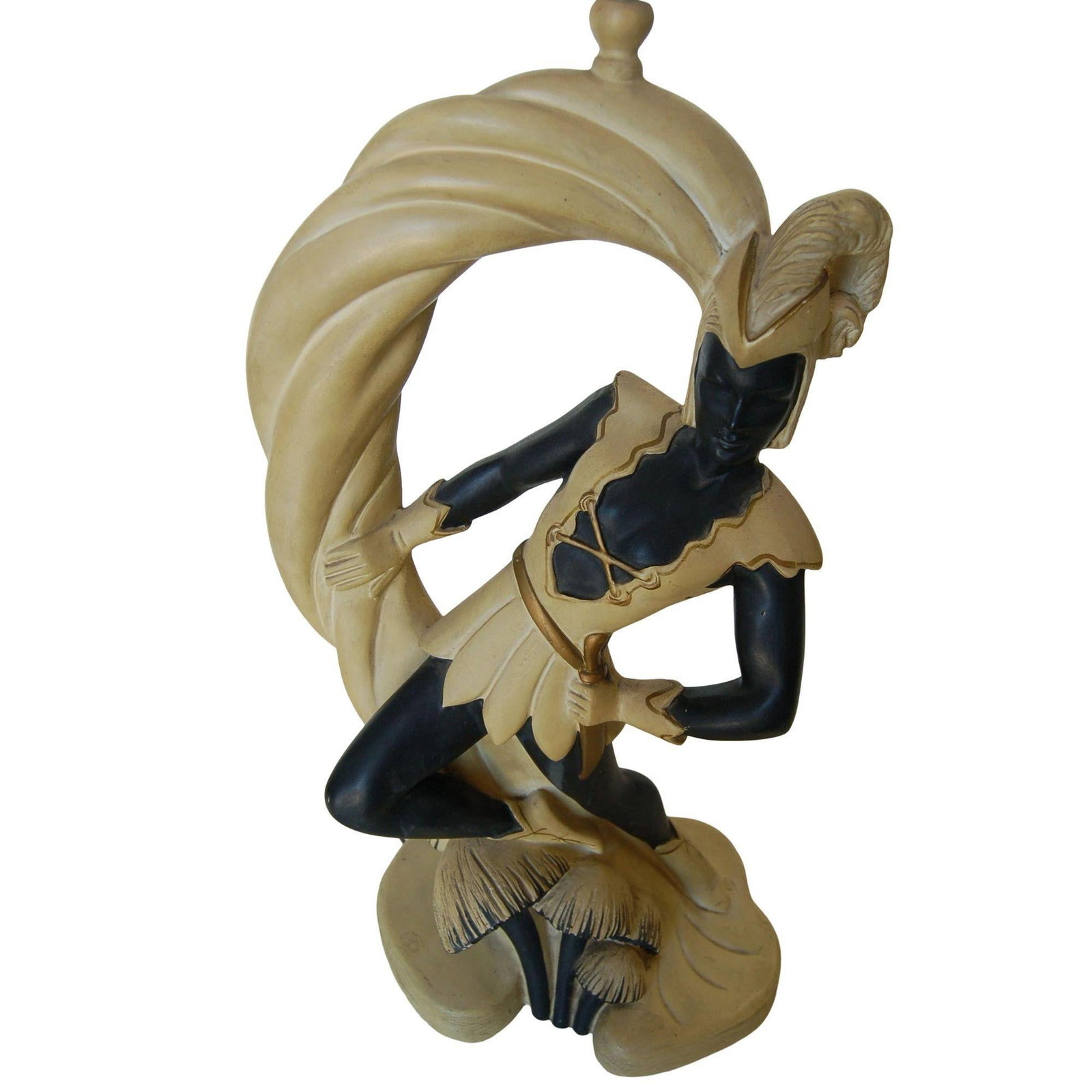 Saxon Crusader Robin Hood Chalkware Sculpture Continental Table Lamp, Pair - 11