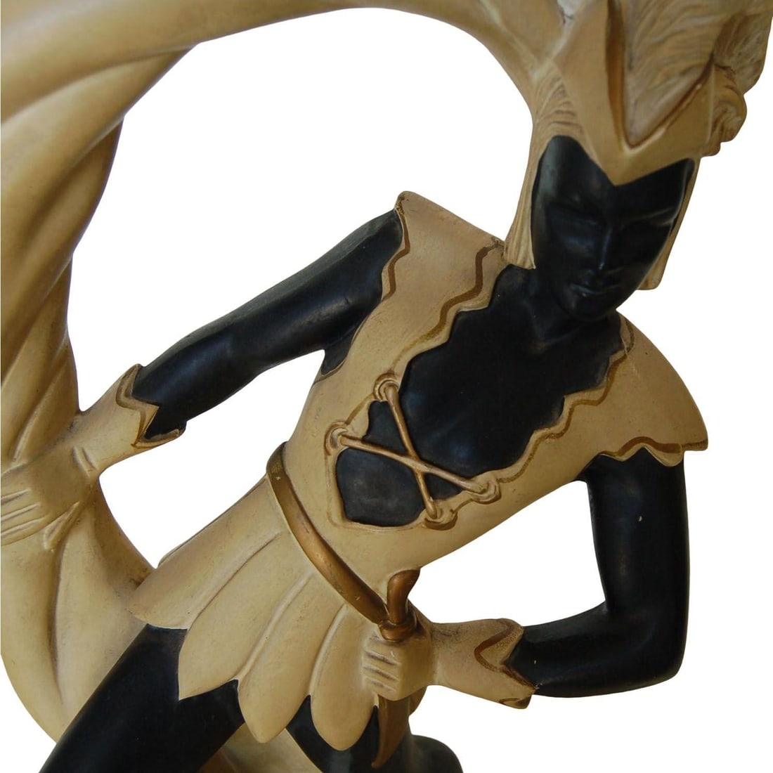 Saxon Crusader Robin Hood Chalkware Sculpture Continental Table Lamp, Pair - 12