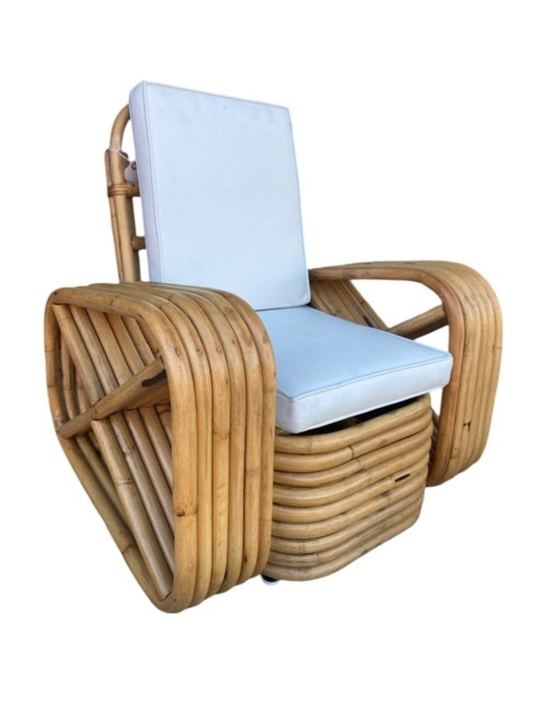 Restored Child Size Six-Strand Square Pretzel Rattan Lounge Chair, Pair - 15