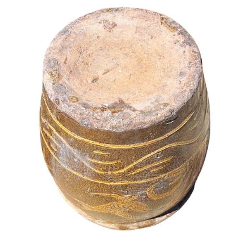 Antique Century Chinese Egg Art Pottery Holder Bird & Dragon Jardinière Planter - 4