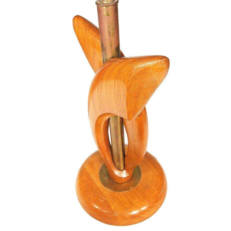 Yasha Heifetz Free-Form Oak and Brass Table Lamps, Pair - 12