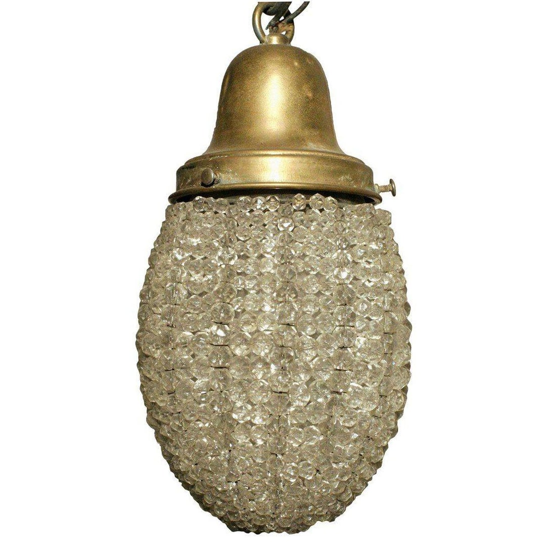 Belle Epoque Electric Scrolling Brass Crystal Sconce w Beaded Shade, 2 Available - 8