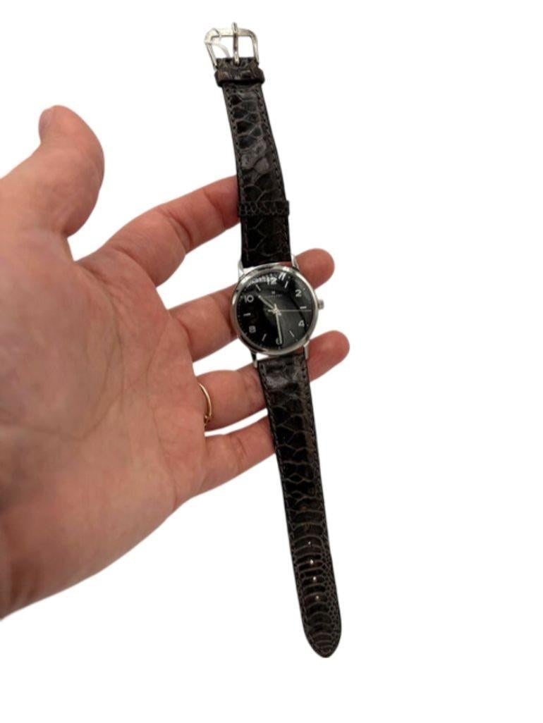 1950 Hamilton Thin-O-Matic Wristwatch w/ Black Dial on Leather Band - 2