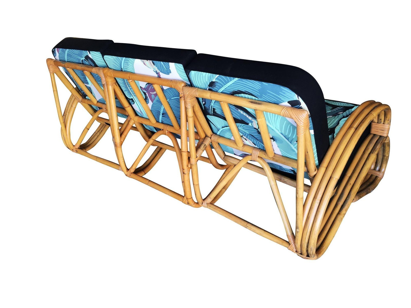 Ficks Reed Restored Three-Strand "S-Arm" Rattan Sofa & Lounge Living Room Set - 12