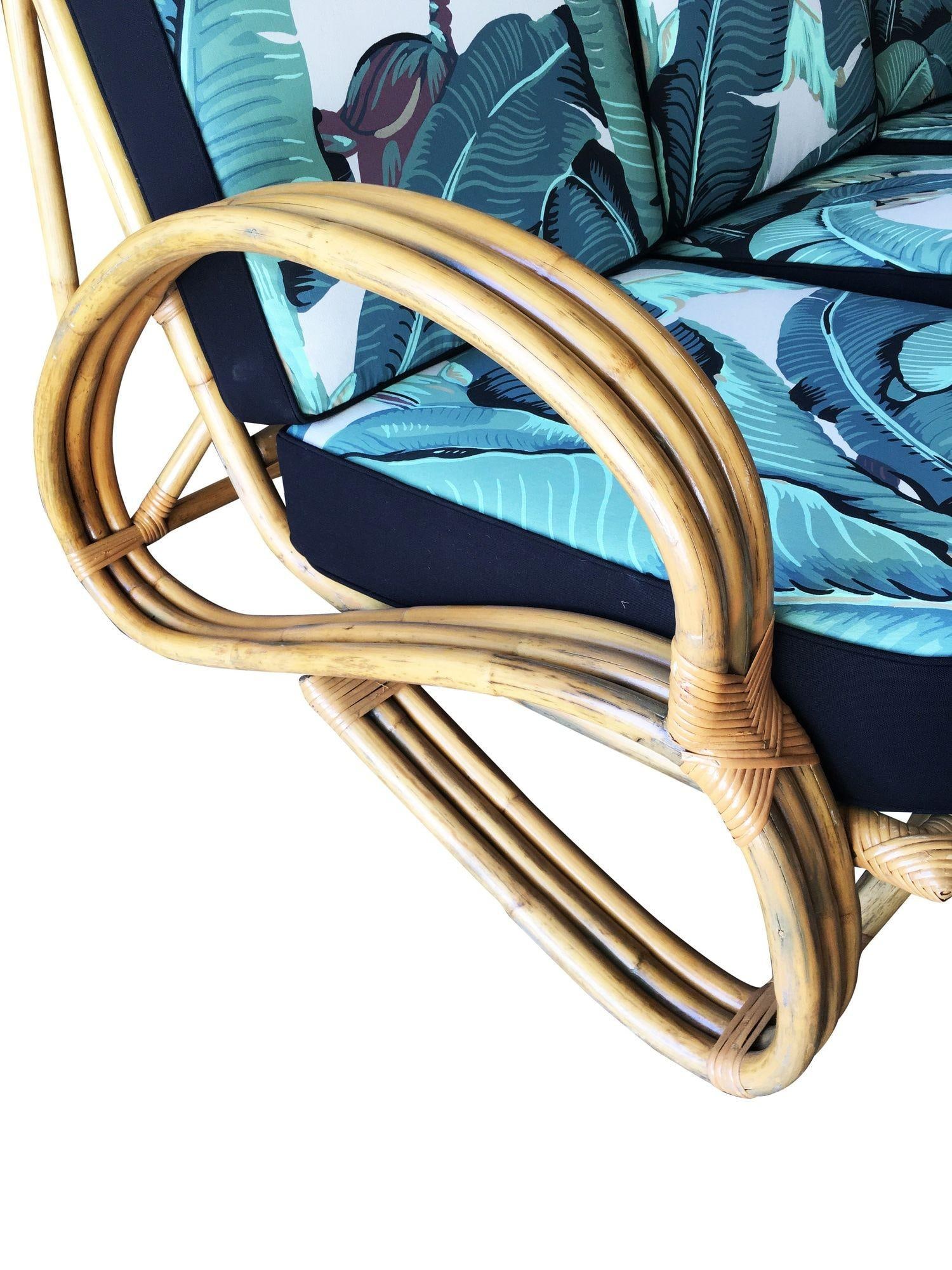 Ficks Reed Restored Three-Strand "S-Arm" Rattan Sofa & Lounge Living Room Set - 13