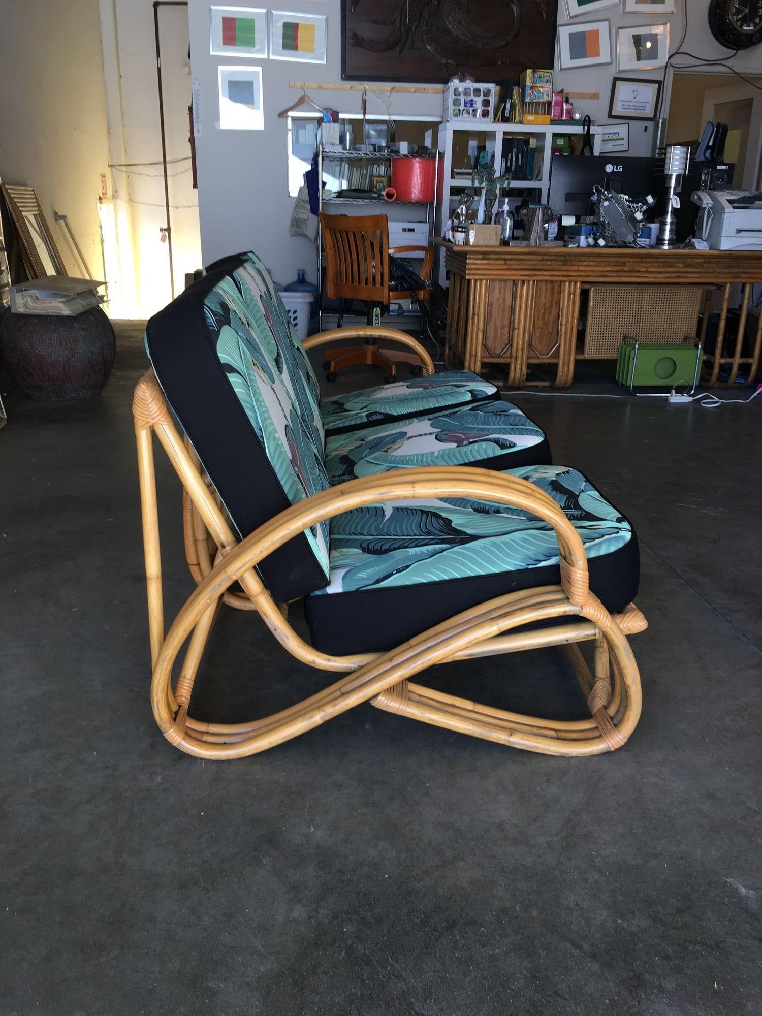 Ficks Reed Restored Three-Strand "S-Arm" Rattan Sofa & Lounge Living Room Set - 14