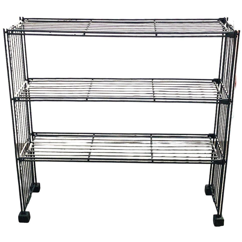 Mid-Century 3-Tier Iron Wire Art Display Shelf Bookshelf - 17