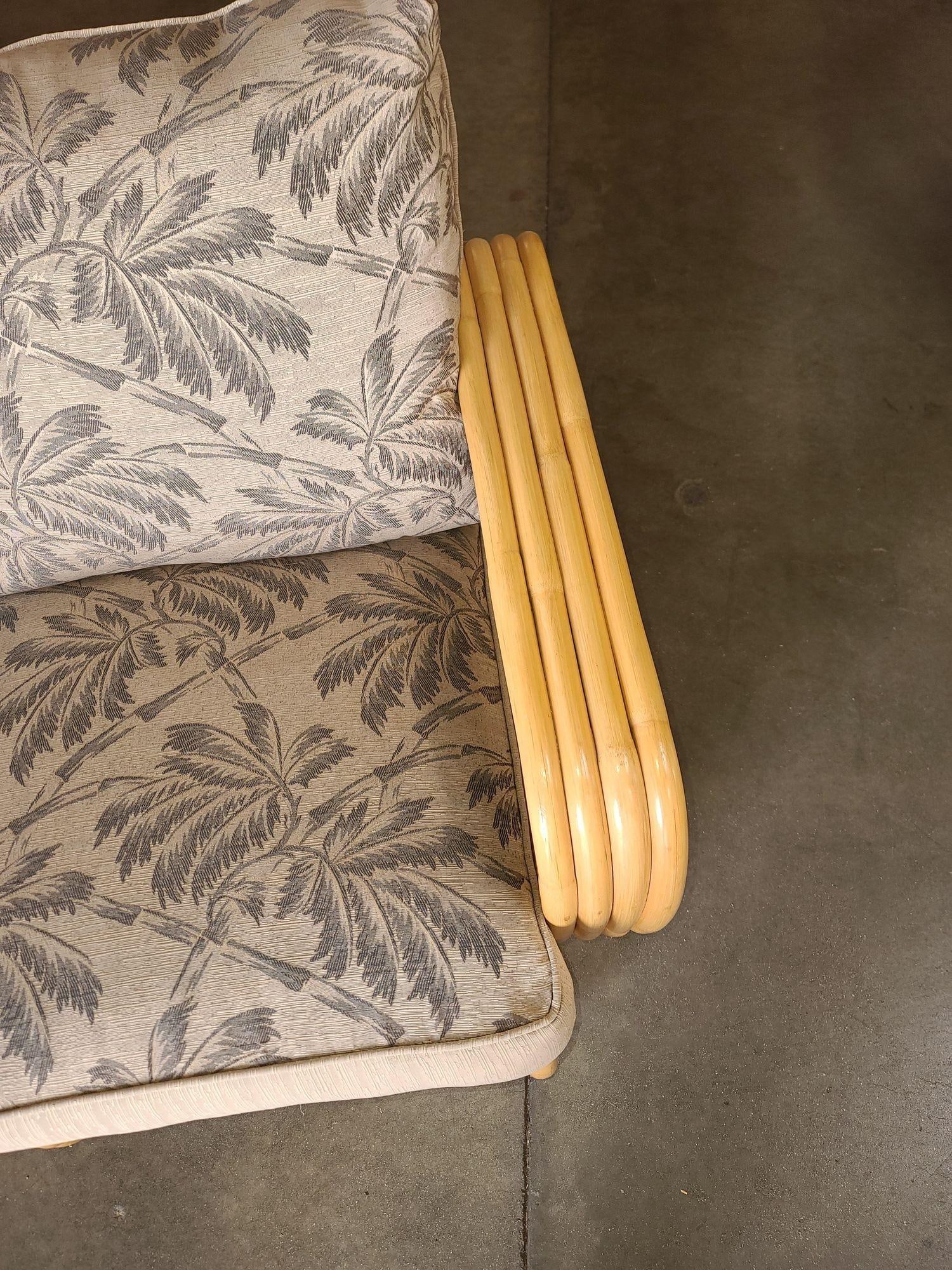 Impeccably Restored Paul Frankl Four Strand Rattan 4 Seat Corner Sectional So - 11