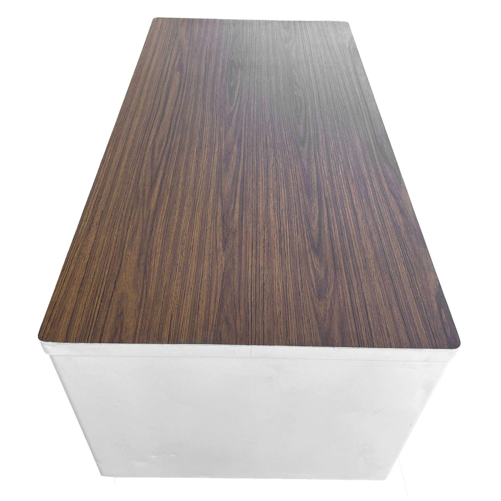 Mid Century White Steel Tanker Des w/ Formica Top by Globe-Wernicke - 3