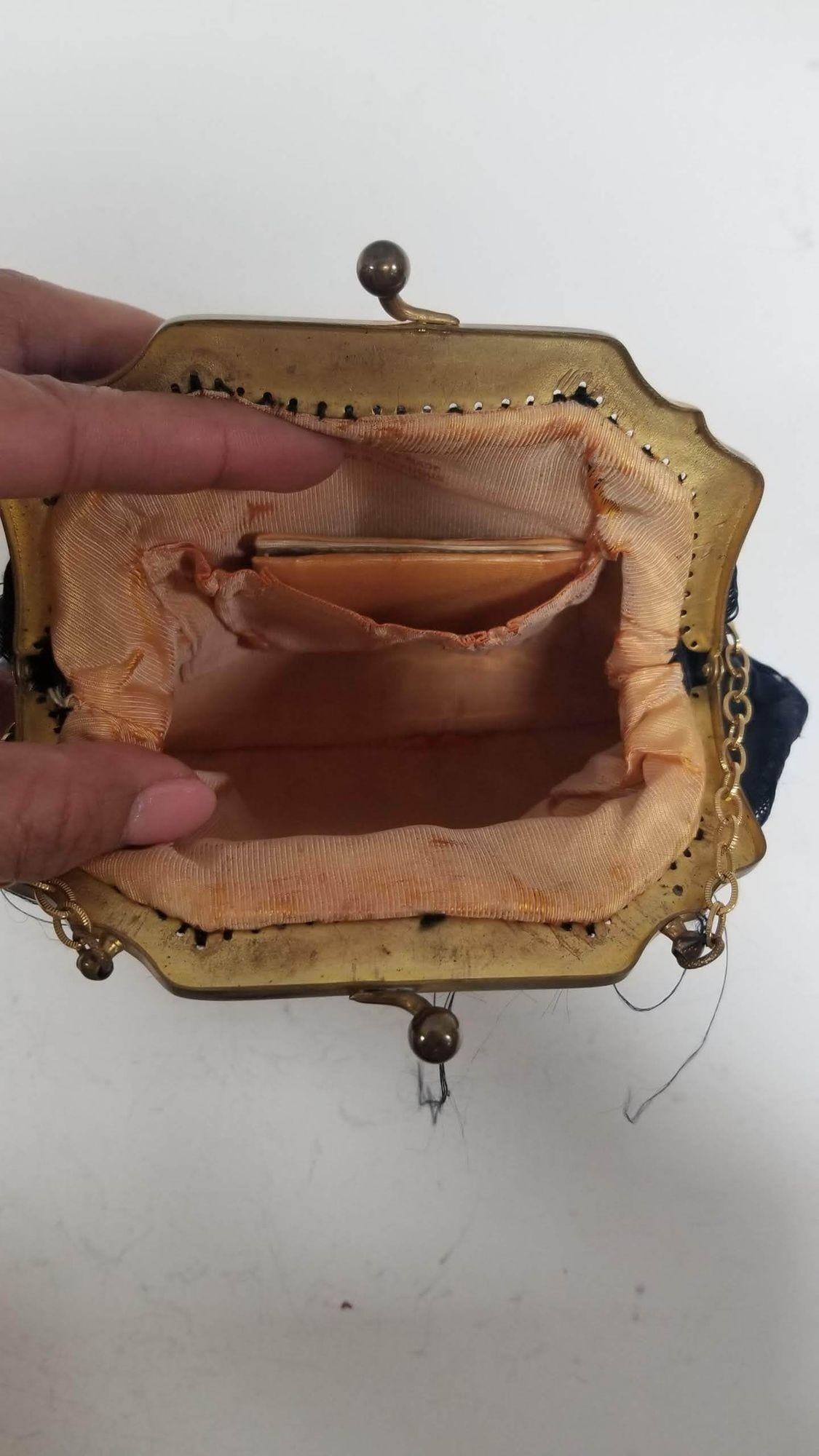 Antique Hand-Embroided Silk Purse 1910 - 4
