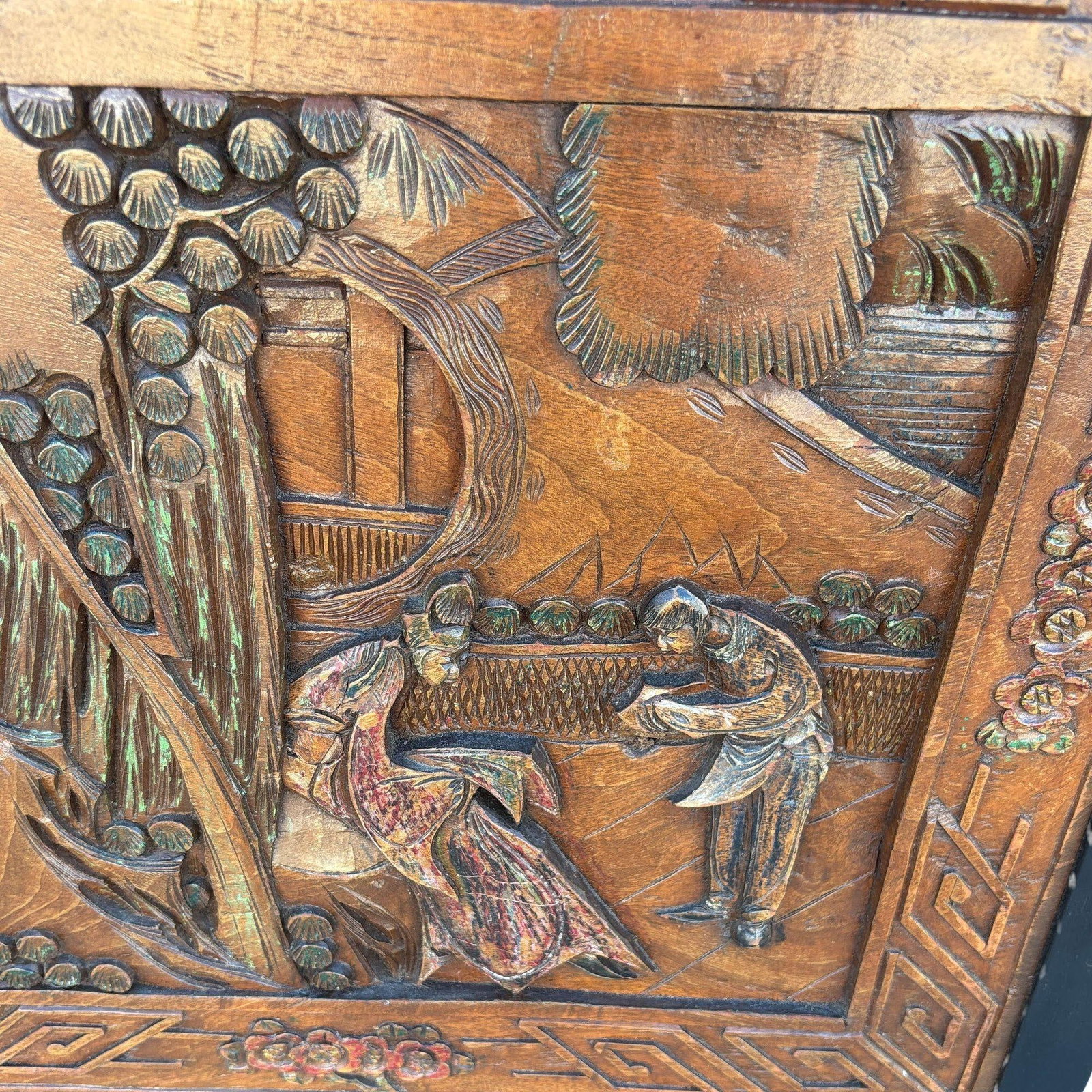 Mid-century James Mont Style Carved Media Credenza Stereo Cabinet - 9