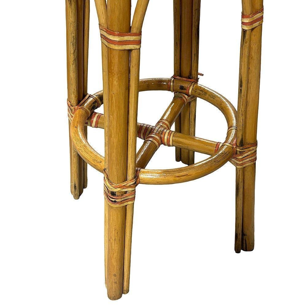 3-Strand Rattan Barstool w/ Multi-color Woven Seat - 10