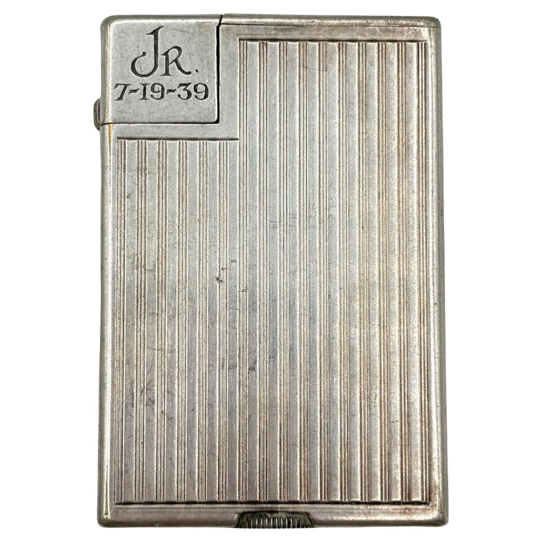 Swiss Art Deco Silver Plated " Handy" Pocket Lift Arm Lighter by Dunhill - 16