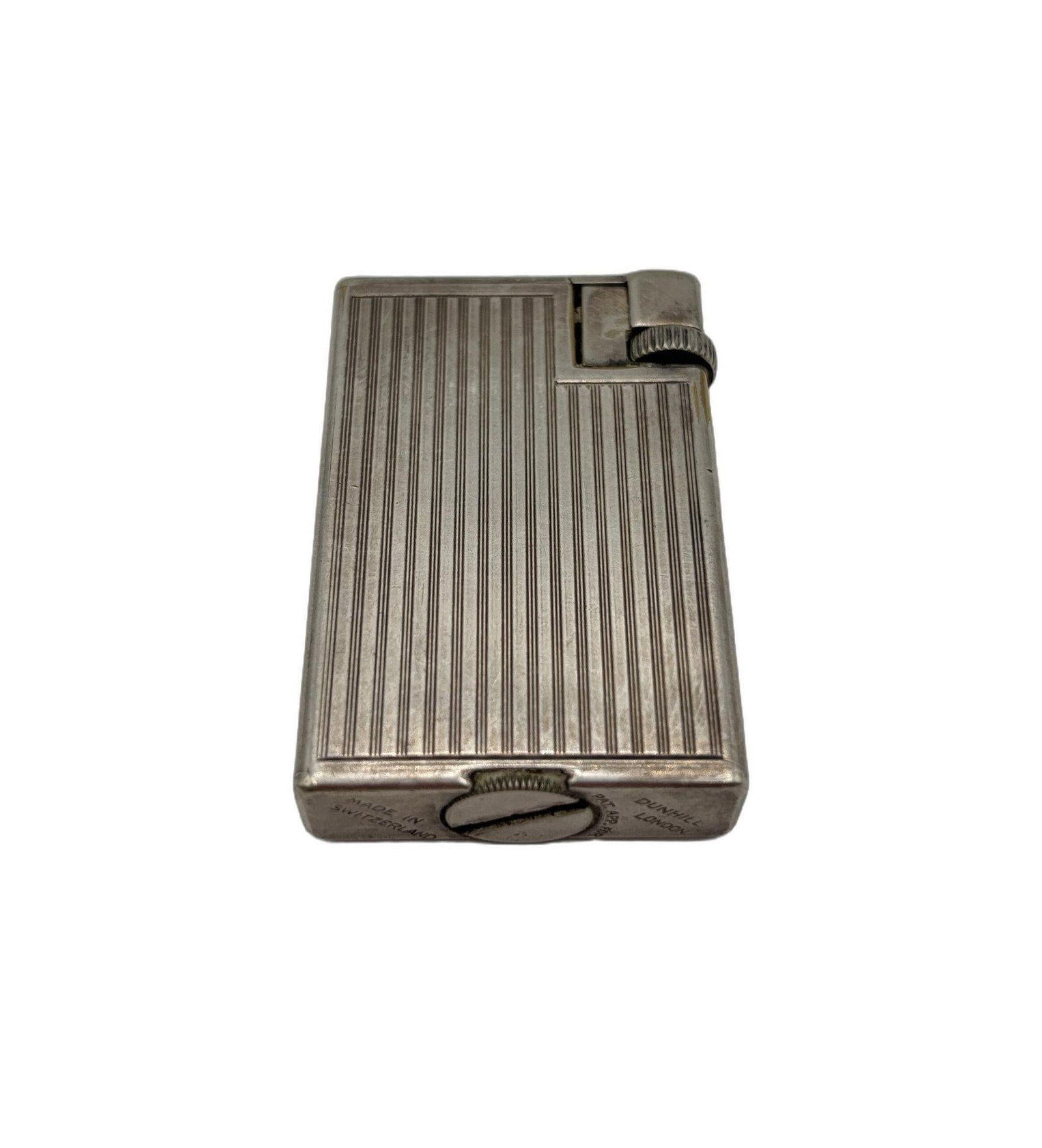 Swiss Art Deco Silver Plated " Handy" Pocket Lift Arm Lighter by Dunhill - 17