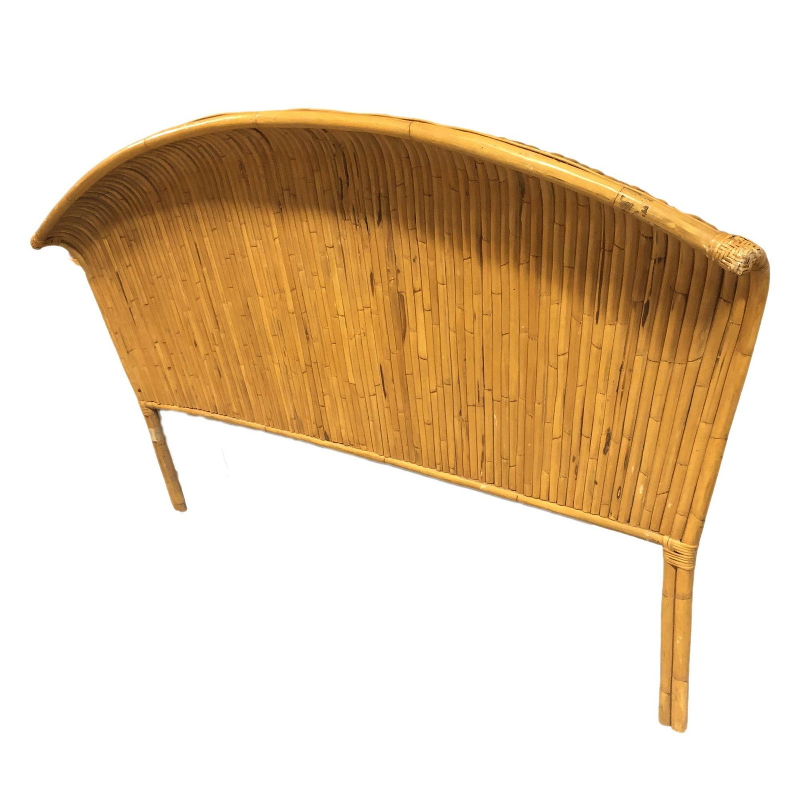 Restored Rattan Paul Frankl Fanback King Size Headboard - 4