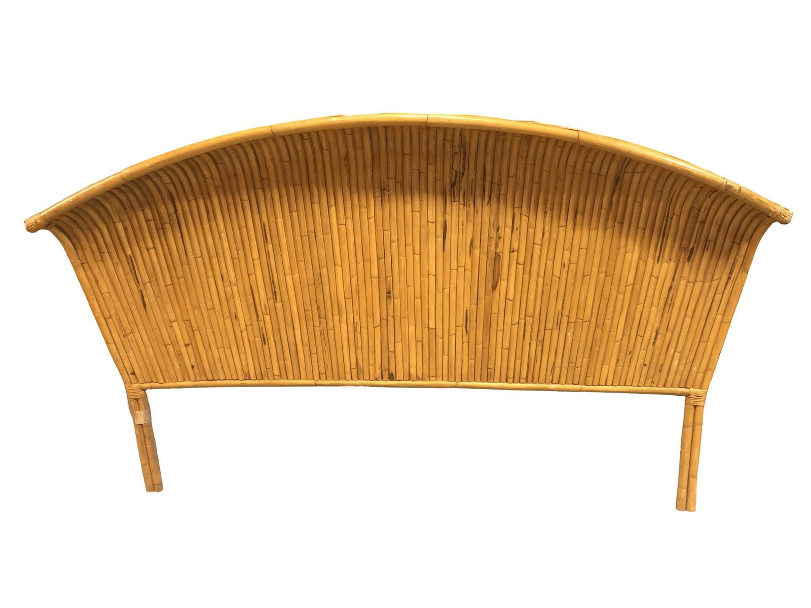 Restored Rattan Paul Frankl Fanback King Size Headboard - 5