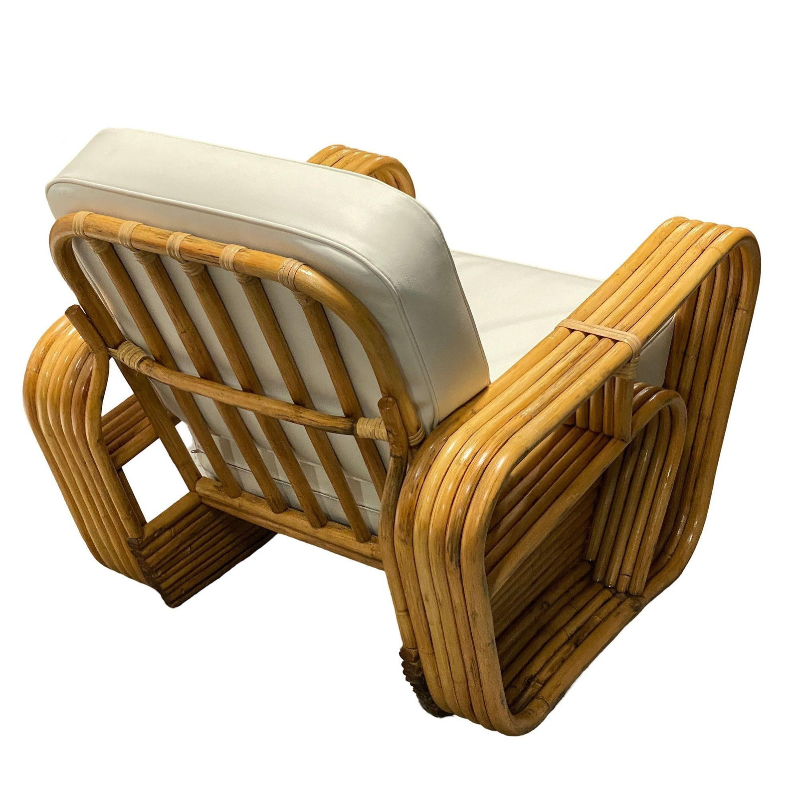 Restored 5-Strand Rattan "Double-Speed" Arm Sofa & Lounge Chair Living Room Set - 4