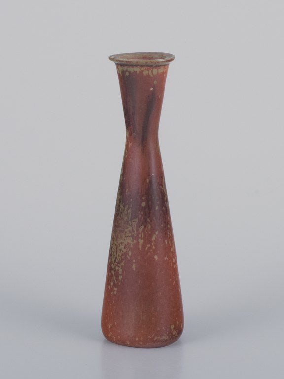 Gunnar Nylund for Rörstrand, Sweden, ceramic vase with glaze in brownish tones. (1 of 6)