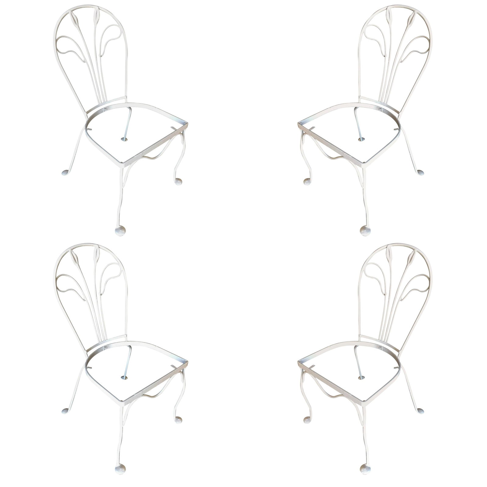 Woodard Tropical Leaf Iron Patio/Outdoor Lounge Chair, Set of Four - 7