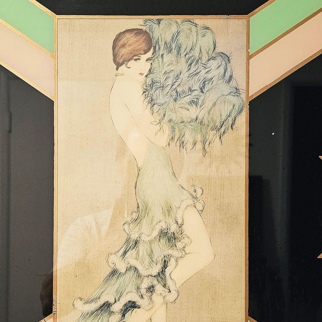 Art Deco Flapper Fashion Illustration "Tanz" Prints Frames by Vala Moro, Pair - 10