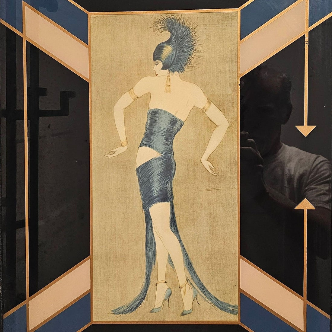 Art Deco Flapper Fashion Illustration "Tanz" Prints Frames by Vala Moro, Pair - 13