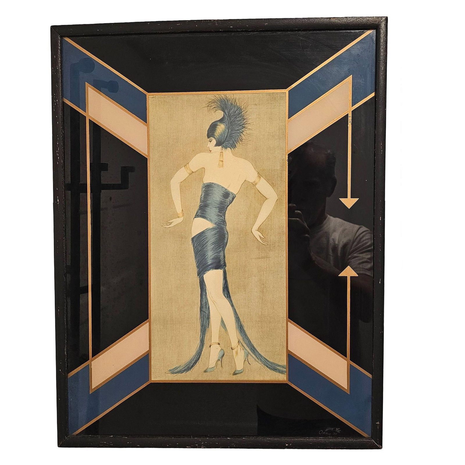 Art Deco Flapper Fashion Illustration "Tanz" Prints Frames by Vala Moro, Pair - 2