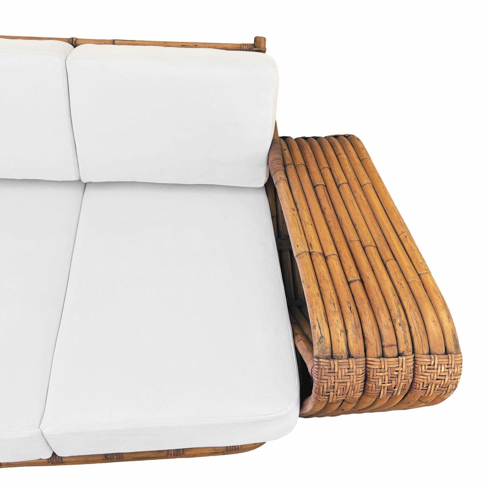 Original Historic Hand Made 9 Strand Square Pretzel Rattan Sofa By Paul T Frankl - 14