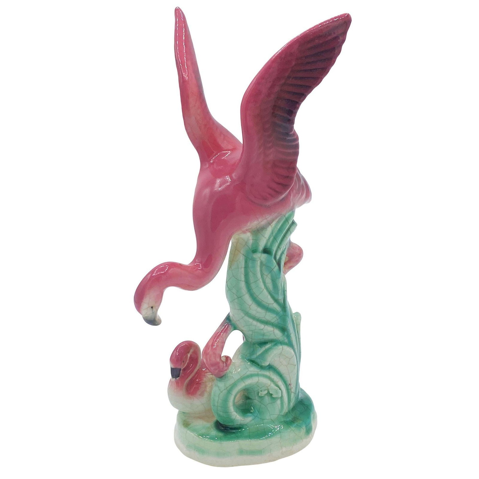 Mid-century Ceramic Flamingo Figurine & Vase Set by Maddux & Leftons - 17