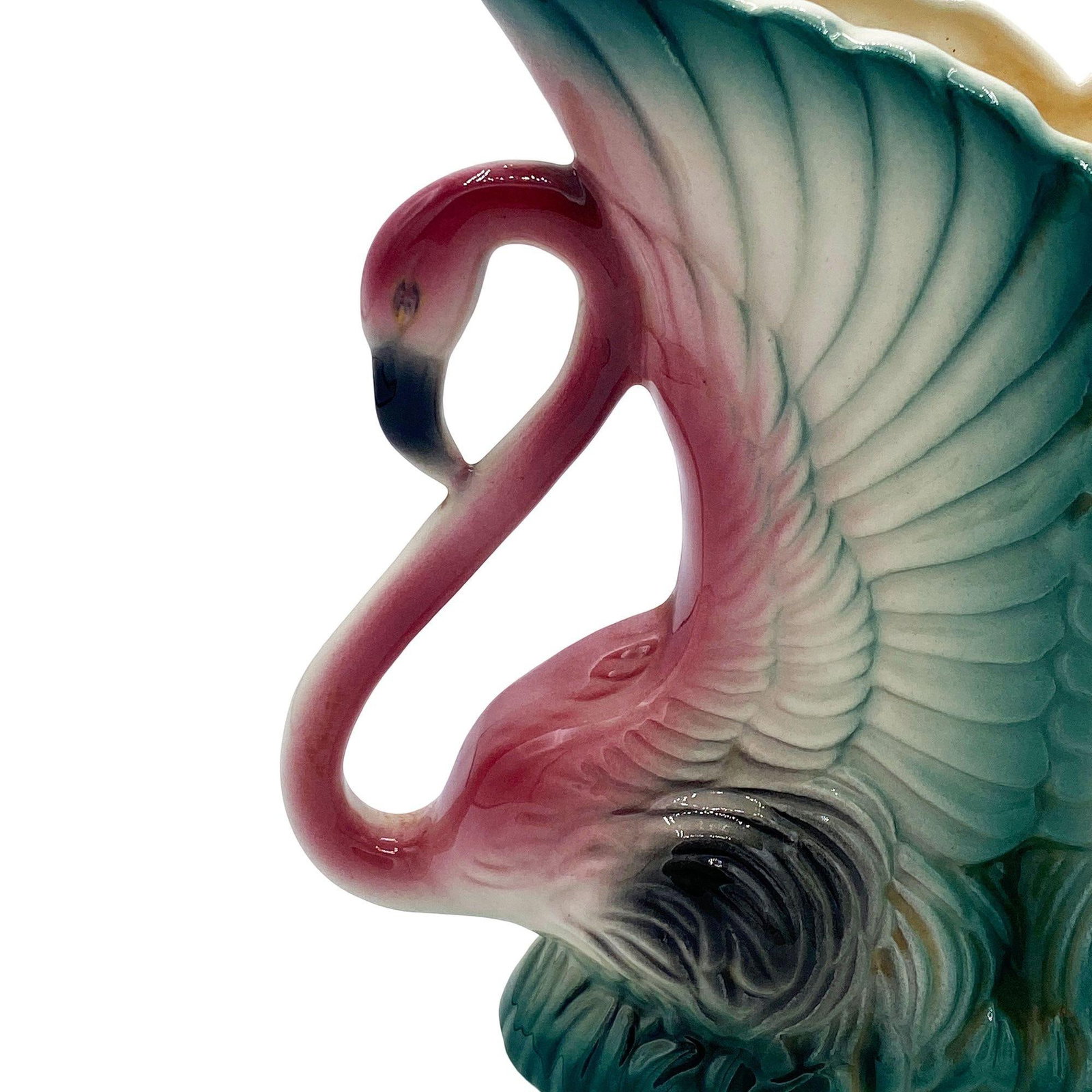 Mid-century Ceramic Flamingo Figurine & Vase Set by Maddux & Leftons - 2