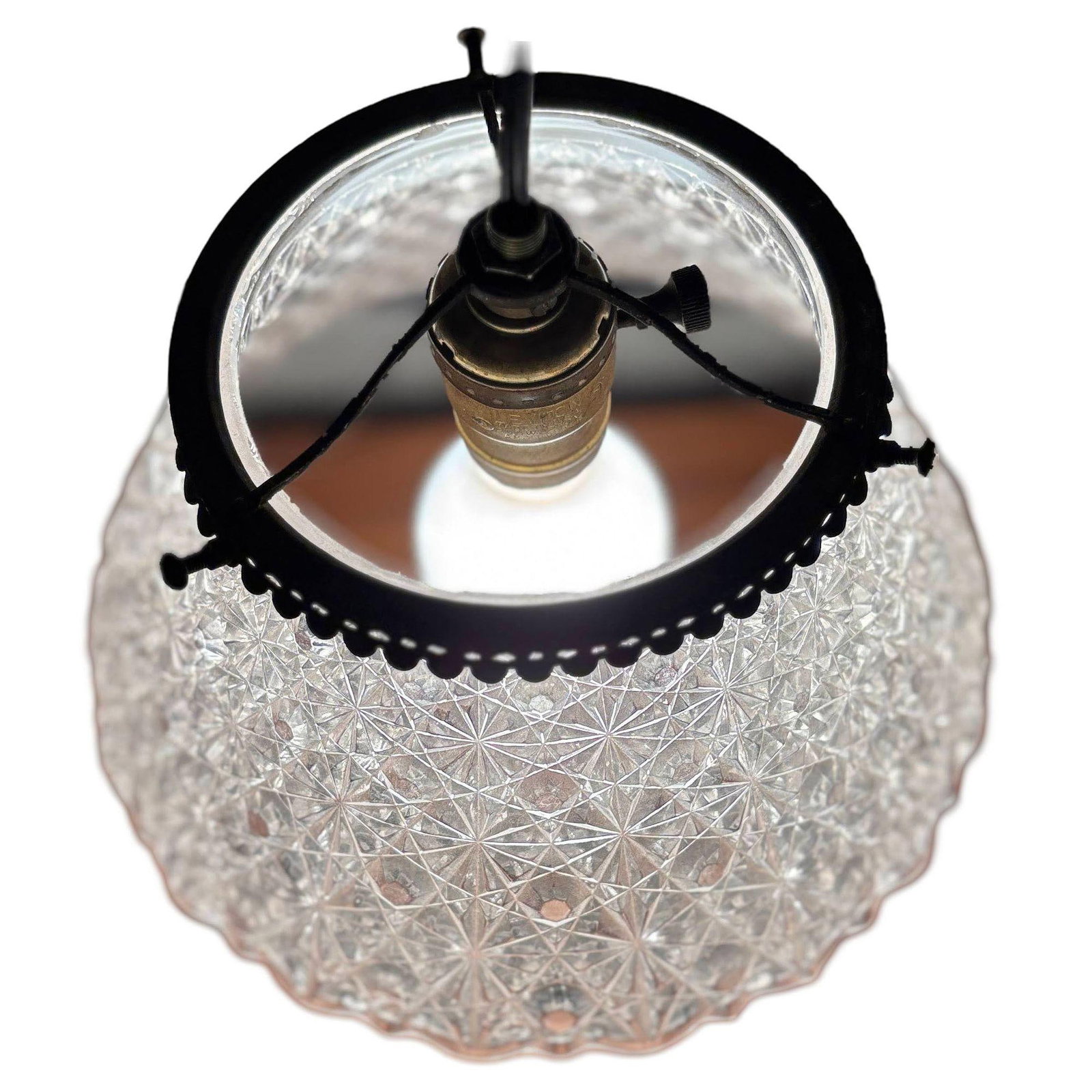 Victorian Daisy and Buttons Pressed Glass Light - 9 Available! - 12