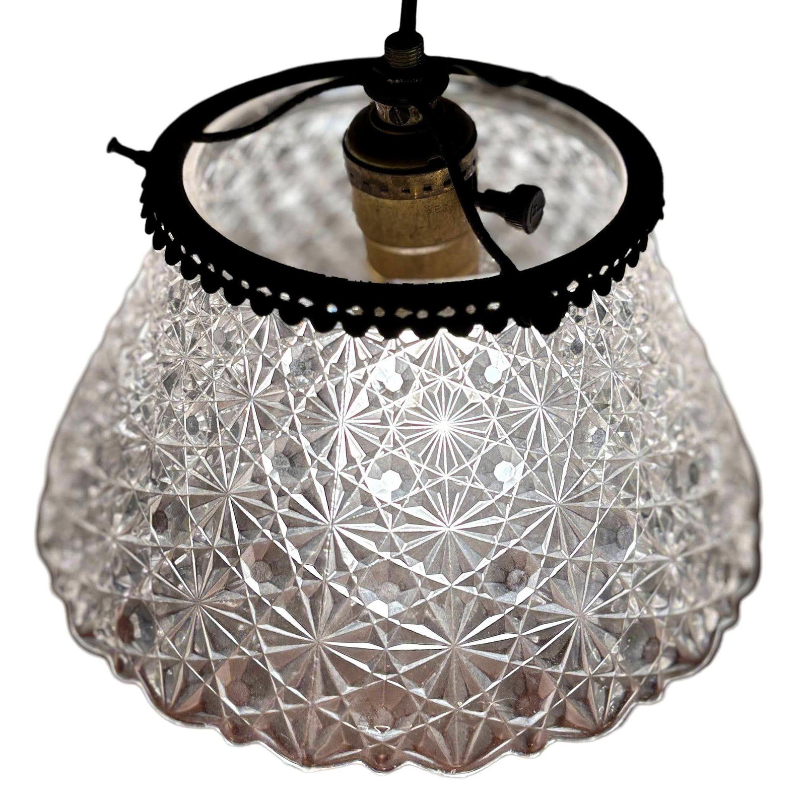Victorian Daisy and Buttons Pressed Glass Light - 9 Available! - 13
