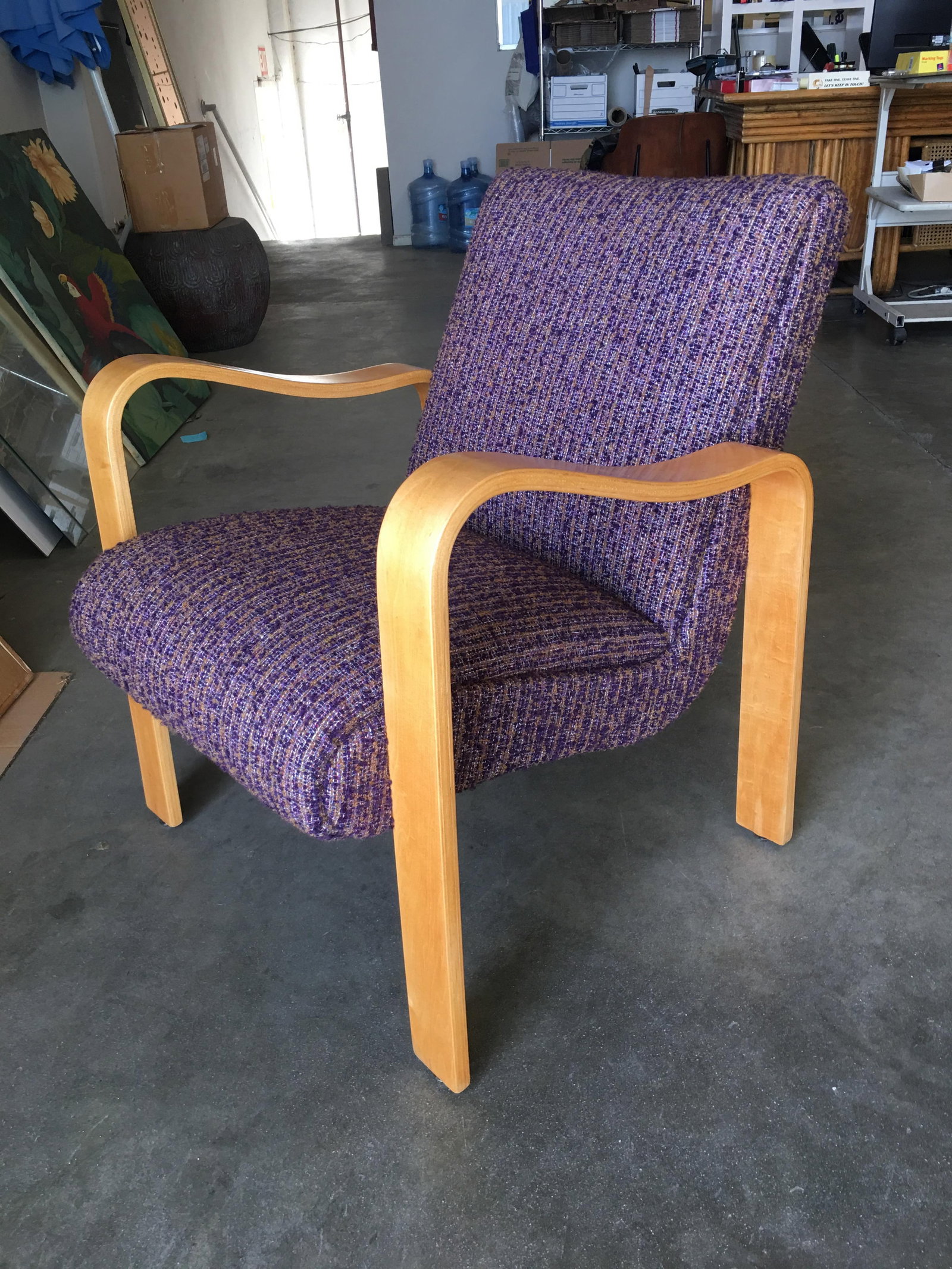 Thonet Bentwood Armchair with Purple Seat - 10