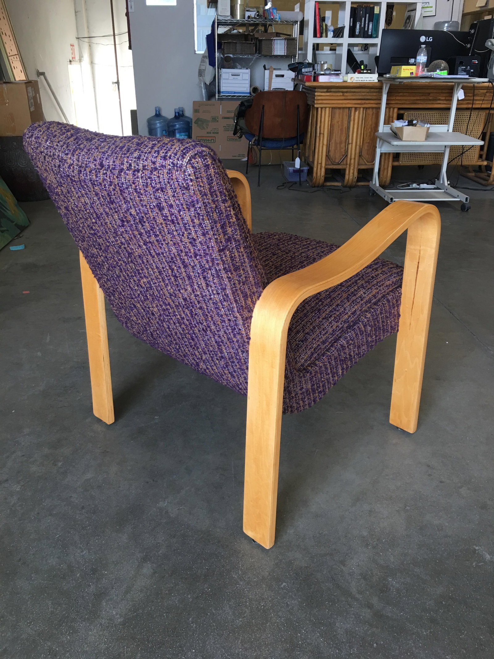 Thonet Bentwood Armchair with Purple Seat - 12